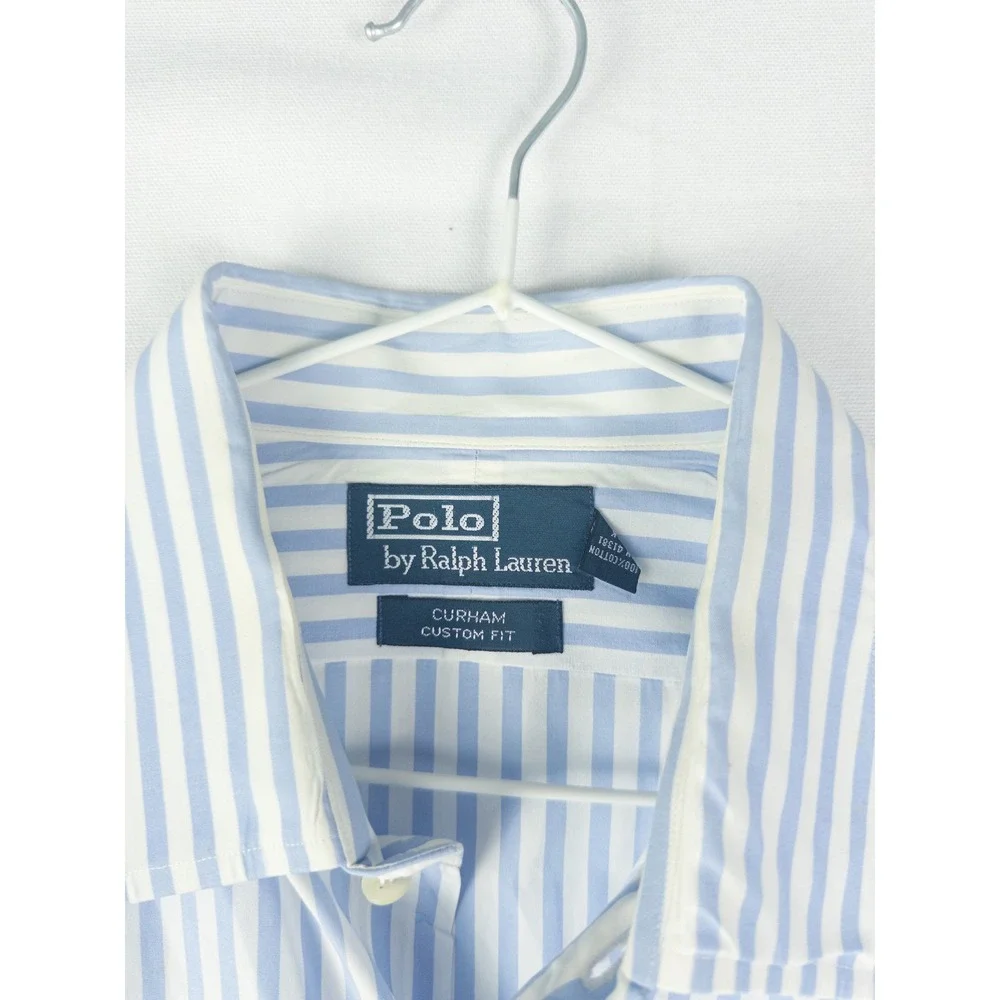 Polo Ralph Lauren Curham Custom Fit Striped Button Down Shirt Mens 16.5 34/35 Li